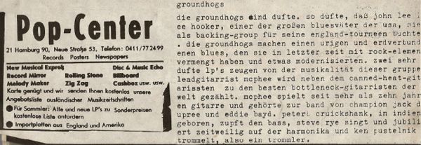 Groundhogs Hamburger Pop & Blues Festival 1970